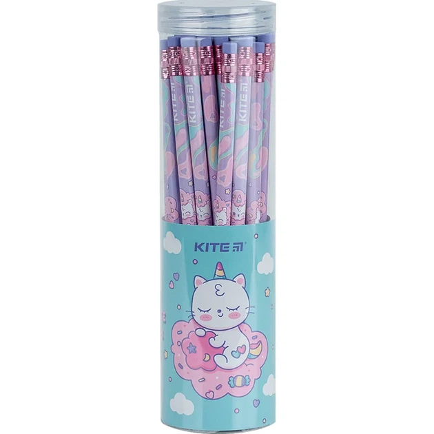 Карандаш графитный с резинкой Kite Rainbow Catcorn K24-056-2 - изображение 2