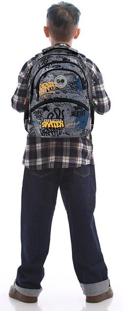 Рюкзак GoPack з ортопедичною спинкою Education Free Style 40x30x15 см Темно-сірий (GO26-175M-5) - зображення 18