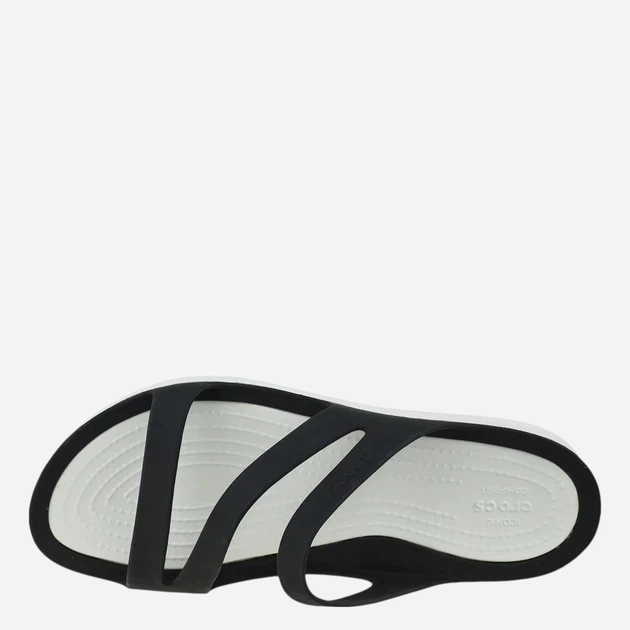 Жіночі шльопанці для пляжу Crocs Swiftwater Sandal W 203998-066 41 Чорний/Білий (887350888522) - зображення 4