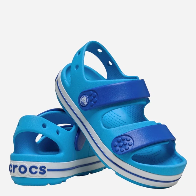 Дитячі сандалії для хлопчика Crocs Crocband Cruiser Sandal T Kids 209424-4MO 23-24 Сині (198445357602) - зображення 4