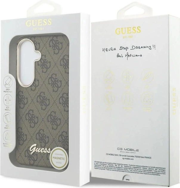 Чохол Guess 4G Script MagSafe для Samsung Galaxy S26 Brown (GUHMS26S5P4FWMSW) - зображення 8