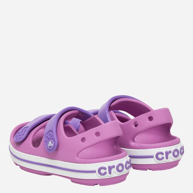 Sandały dziecięce dla dziewczynki Crocs Crocband Cruiser Sandal T Kids 209424-6WQ 24-25 Ciemnoróżowe - obraz 3