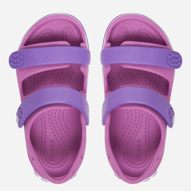 Sandały dziecięce dla dziewczynki Crocs Crocband Cruiser Sandal T Kids 209424-6WQ 24-25 Ciemnoróżowe - obraz 4