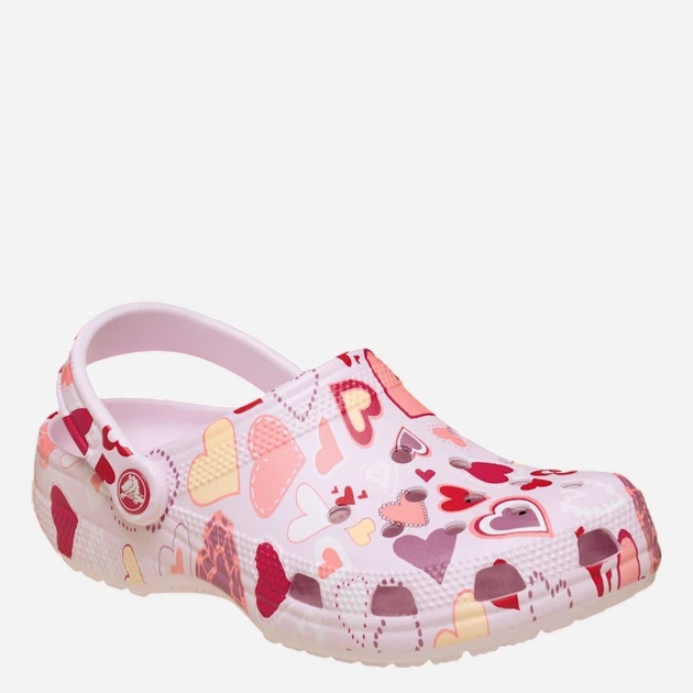 Chodaki młodzieżowe dziewczęce Crocs Classic Vday Clog Kids 209754-7CI 38-39 Różowe - obraz 2