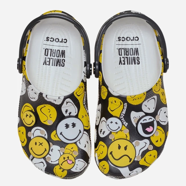 Chodaki dziecięce dla dziewczynki Crocs Classic Smiley Clog K 211694-90H 29-30 Czarne - obraz 5