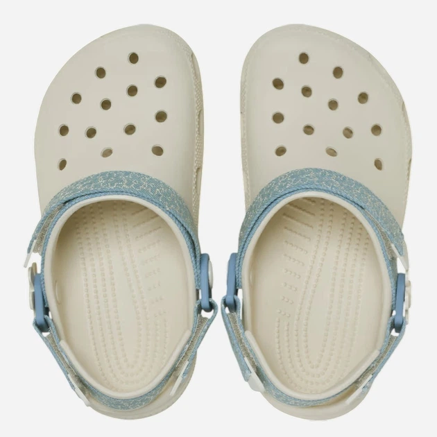 Chodaki młodzieżowe dziewczęce Crocs Classic Dnm Flwr Adj Backstrap Clog K 212511-2MD 38-39 Kremowe - obraz 4