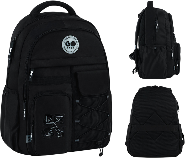 Рюкзак GoPack підлітковий Education Teens 46x32x19 см Чорний (GO26-184L-3) - Фото 2 Рюкзак GoPack підлітковий Education Teens 46x32x19 см Чорний (GO26-184L-3) - зображення 2