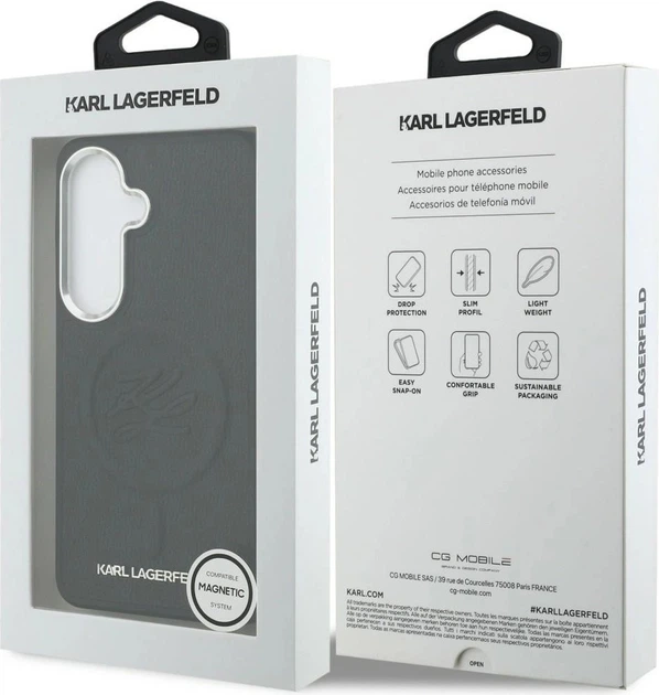 Чохол Karl Lagerfeld Embossed Ring Initials MagSafe для Samsung Galaxy S26 Black (KLHMS26SPGFKLRDK) - зображення 8