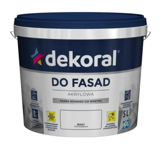 Фарба DEKORAL DO FASAD, біла, 5 л - изображение 3