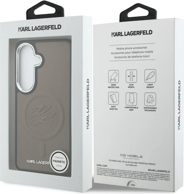 Чохол Karl Lagerfeld Embossed Ring Initials MagSafe для Samsung Galaxy S26 Plus Brown (KLHMS26MPGFKLRDW) - зображення 8