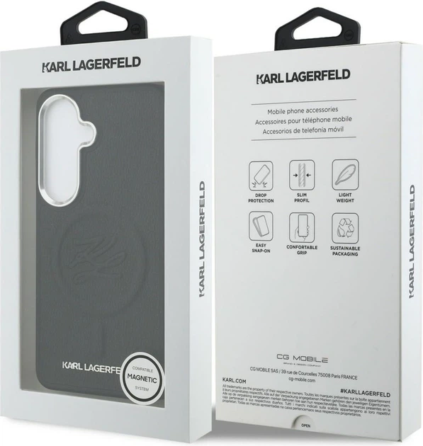 Чохол Karl Lagerfeld Embossed Ring Initials MagSafe для Samsung Galaxy S26 Plus Black (KLHMS26MPGFKLRDK) - зображення 8