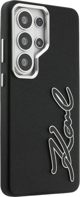 Чохол Karl Lagerfeld Grained Signature Metal Resin Logo для Samsung Galaxy S26 Ultra Black (KLHCS26LPGFKSRSK) - зображення 4