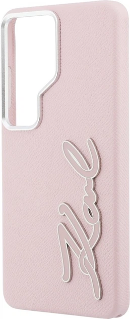 Чохол Karl Lagerfeld Grained Signature Metal Resin Logo для Samsung Galaxy S26 Ultra Pink (KLHCS26LPGFKSRSP) - зображення 6