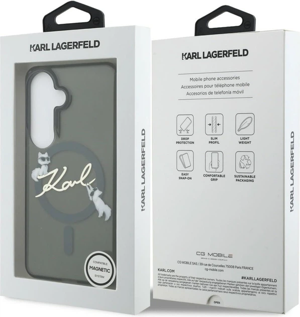 Чохол Karl Lagerfeld IML KC Script MagSafe для Samsung Galaxy S26 Plus Black (KLHMS26M5HKSCAK) - зображення 8
