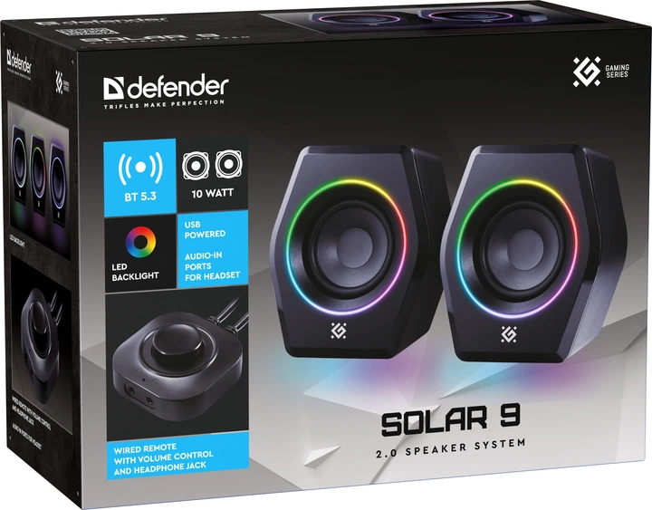 Акустическая система Defender Solar 9 Black (4745090828719) - изображение 2