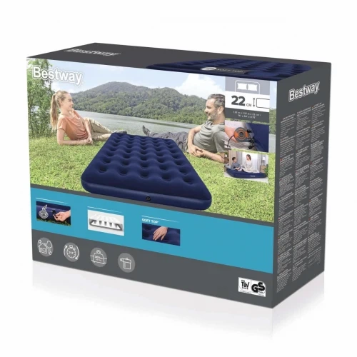 Materac dmuchany do pływania Bestway welurowy 191 x 137 x 22 cm 67287 (6941607353639) - obraz 4