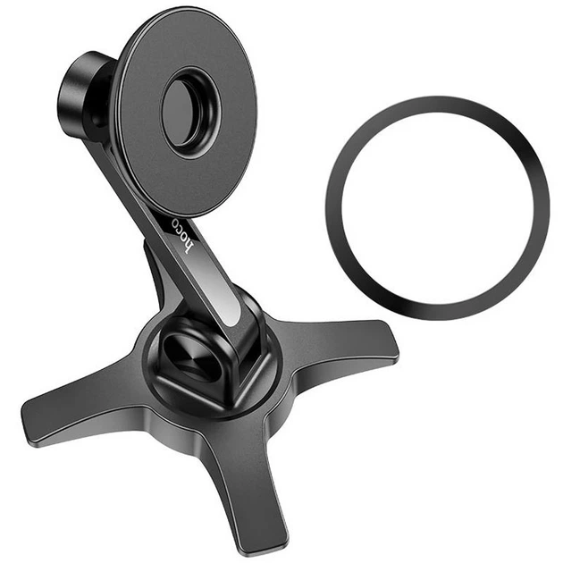 Магнітний тримач для телефону Hoco HD2 Joy ring Black - зображення 4