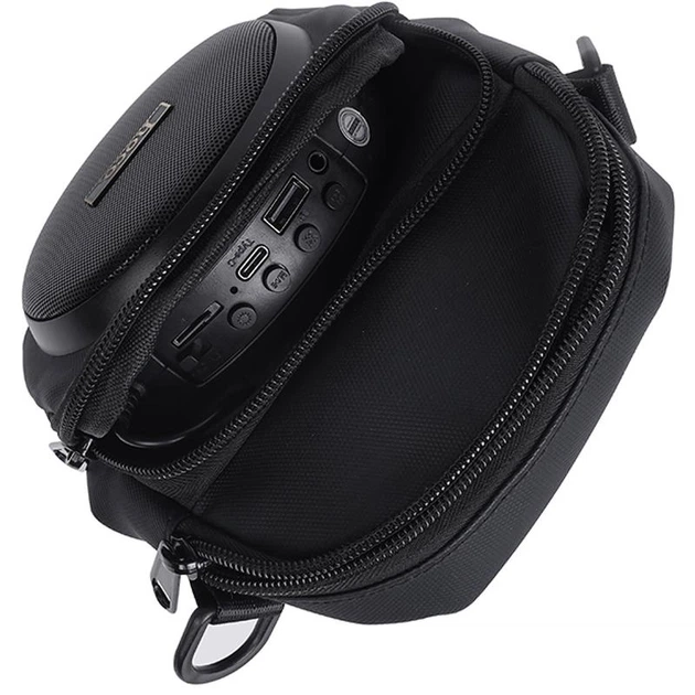 Сумка кросс-боди со встроенной колонкой hoco. HC41 Wave Bass 2-в-1 поддержка Bluetooth 5.4, FM, TF, USB режимов и проводного микрофона , батарея 2500 мАч, что обеспечивает до 3 часов работы Black - Фото 7 Сумка кросс-боди со встроенной колонкой hoco. HC41 Wave Bass 2-в-1 поддержка Bluetooth 5.4, FM, TF, USB режимов и проводного микрофона , батарея 2500 мАч, что обеспечивает до 3 часов работы Black - изображение 7
