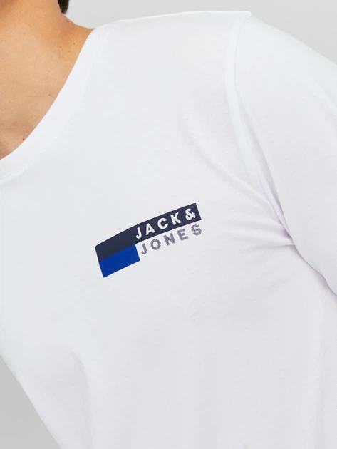 Футболка хлопковая длинная мужская Jack & Jones 12233999 XL White (5715427843639) - Фото 4 Футболка хлопковая длинная мужская Jack & Jones 12233999 XL White (5715427843639) - изображение 4