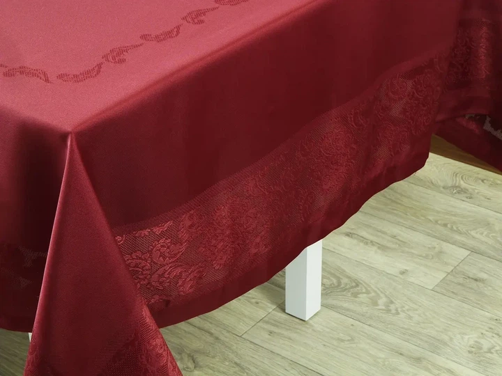 Скатертина "Jumbo" тефлонова водовідштовхувальна 160x160 тефлоновим просоченням бордова - зображення 3