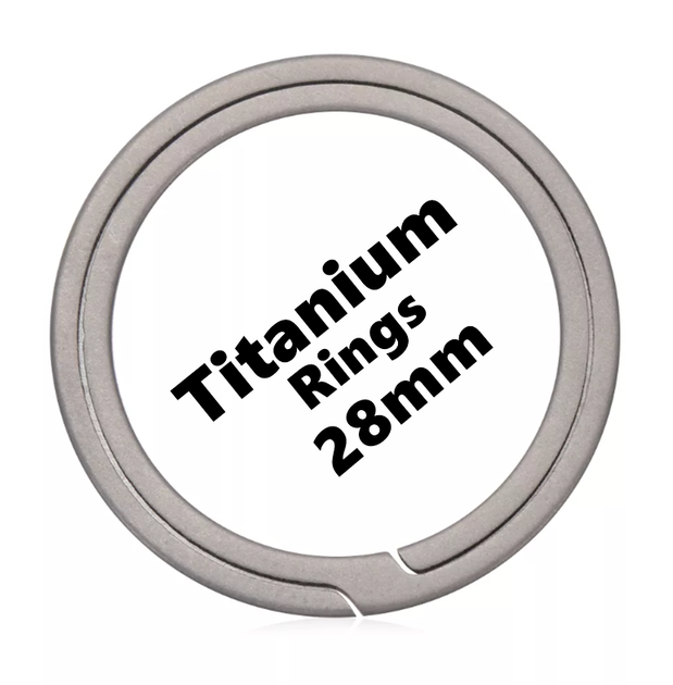 Титановое кольцо плоское для ключей Titanium Rings 28 мм / 1 штука Серебристое - Фото 1 Титановое кольцо плоское для ключей Titanium Rings 28 мм / 1 штука Серебристое - изображение 1