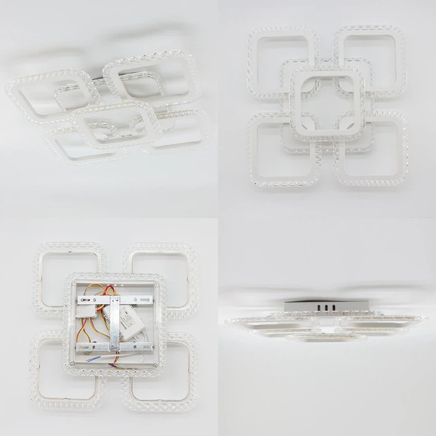 Управляемая светодиодная люстра ROOM ICE 70W 6S SMART 380x380x75-WHITE-220-IP20 - изображение 3