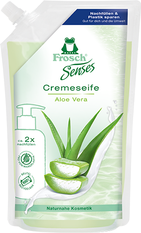 Opakowanie uzupełniające mydła do rąk Frosch Senses Aloe Vera 500 ml (4001499967443) - obraz 1