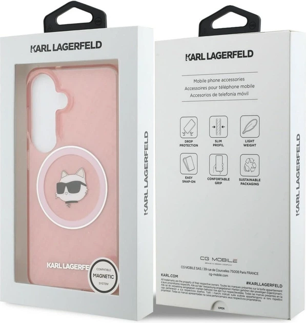 Чохол Karl Lagerfeld IML Repeated Choupette MagSafe для Samsung Galaxy S26 Plus Pink (KLHMS26MHMKBCHOP) - зображення 8