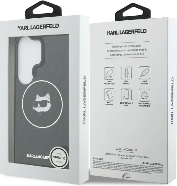 Чохол Karl Lagerfeld IML Repeated Choupette MagSafe для Samsung Galaxy S26 Ultra Black (KLHMS26LHMKBCHOK) - зображення 8