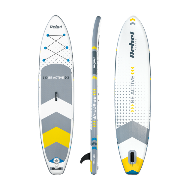 Надувна дошка Rebel SUP з сидінням для плавання, RBA-4501WH 350 см біло-сіра - изображение 2