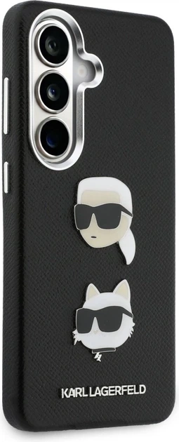 Чохол Karl Lagerfeld Saffiano Double Heads Metal для Samsung Galaxy S26 Plus Black (KLHCS26MPSFDHPOK) - зображення 4
