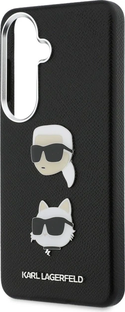 Чохол Karl Lagerfeld Saffiano Double Heads Metal для Samsung Galaxy S26 Plus Black (KLHCS26MPSFDHPOK) - зображення 6