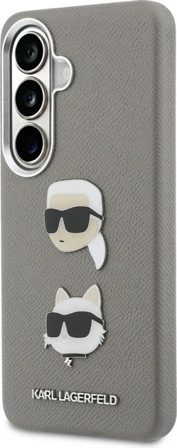 Чохол Karl Lagerfeld Saffiano Double Heads Metal для Samsung Galaxy S26 Silver (KLHCS26SPSFDHPOG) - зображення 2