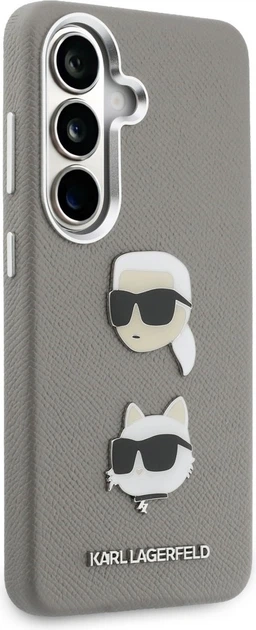 Чохол Karl Lagerfeld Saffiano Double Heads Metal для Samsung Galaxy S26 Silver (KLHCS26SPSFDHPOG) - зображення 4
