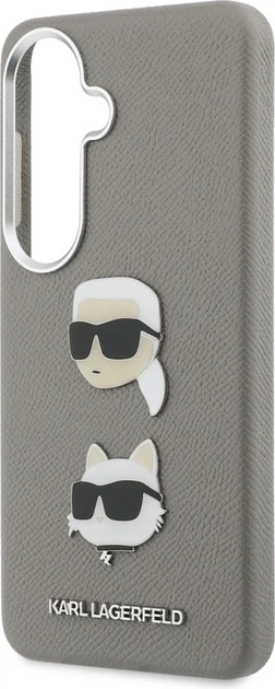 Чохол Karl Lagerfeld Saffiano Double Heads Metal для Samsung Galaxy S26 Silver (KLHCS26SPSFDHPOG) - зображення 6