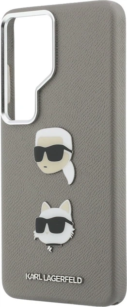 Чохол Karl Lagerfeld Saffiano Double Heads Metal для Samsung Galaxy S26 Ultra Silver (KLHCS26LPSFDHPOG) - зображення 6