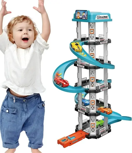 Игровой трек-парковка Щенячий патруль Childrens Rail Car MH2004, 105 деталей, 3 машинки, многоуровневая трасса для детей - Фото 1 Игровой трек-парковка Щенячий патруль Childrens Rail Car MH2004, 105 деталей, 3 машинки, многоуровневая трасса для детей - изображение 1