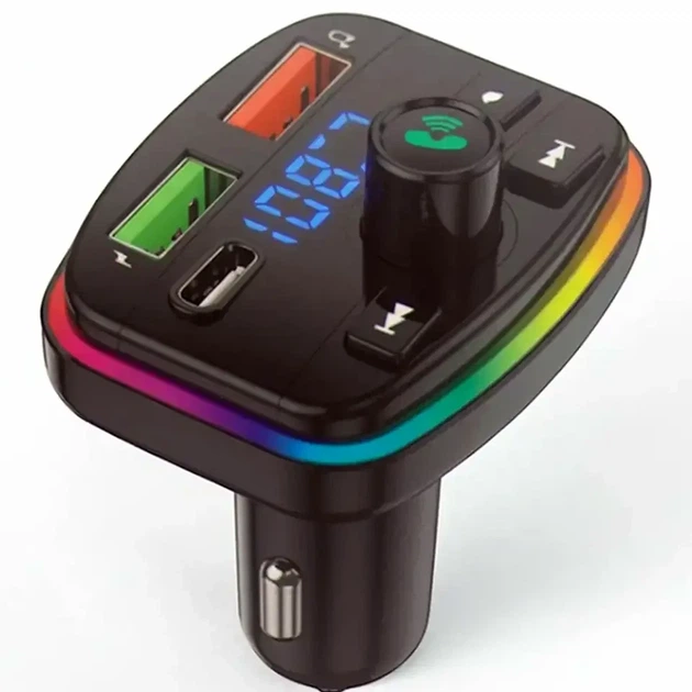 FM-трансмиттер PERVOI CTC-731 с двумя USB и Type-C для автомобиля с Bluetooth и дисплеем - Фото 1 FM-трансмиттер PERVOI CTC-731 с двумя USB и Type-C для автомобиля с Bluetooth и дисплеем - изображение 1