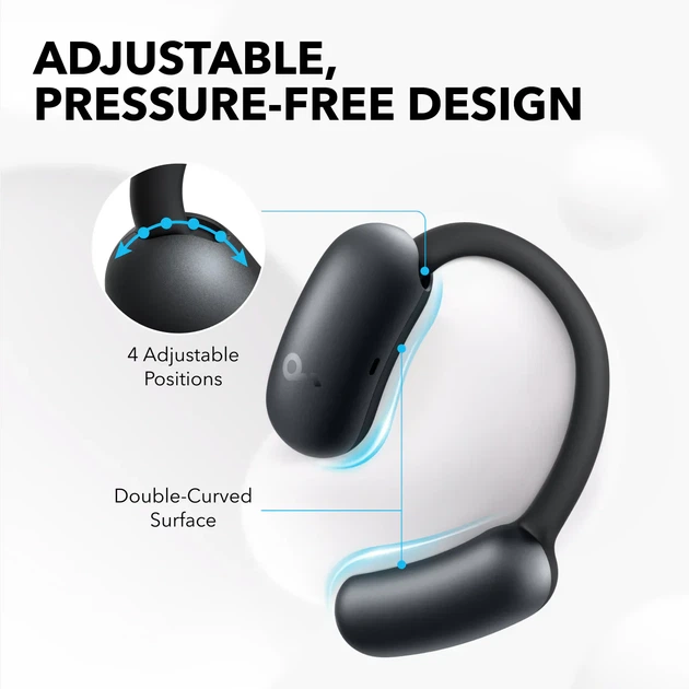 Беспроводные наушники Anker Soundcore AeroFit 2 Black, Hi-Res, LDAC, Bluetooth 5.4, 42H, IP55, Wireless Charge - изображение 7