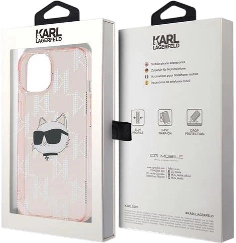 Панель Karl Lagerfeld IML Choupette Head & Monogram для Apple iPhone 13 Pink (3666339286071) - зображення 8