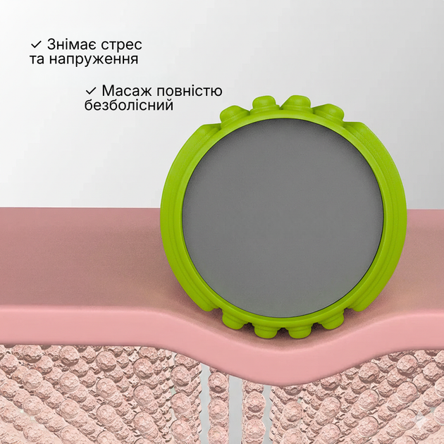Массажный ролик WCG K3 Premium Foam Roller 42 см, салатовый, 3D рельеф, EVA, до 200 кг - Фото 4 Массажный ролик WCG K3 Premium Foam Roller 42 см, салатовый, 3D рельеф, EVA, до 200 кг - изображение 4