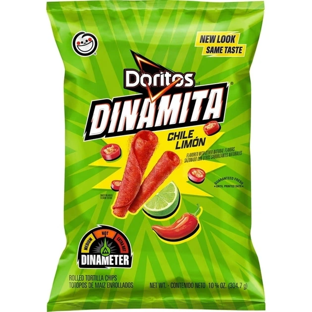 Тортилья Чіпси Doritos Dinamita Tortilla Chips Chile Limon Чилі Лимон 304г - Фото 1 Тортилья Чіпси Doritos Dinamita Tortilla Chips Chile Limon Чилі Лимон 304г - зображення 1