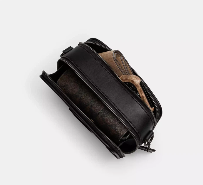 Чоловіча шкіряна сумка Coach Wyatt Crossbody Bag In Signature Denim чорна - Фото 5 Чоловіча шкіряна сумка Coach Wyatt Crossbody Bag In Signature Denim чорна - зображення 5