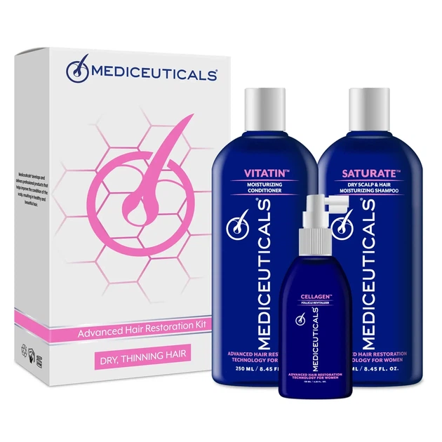 Набір для стимулювання росту сухого волосся Mediceuticals Advanced Hair Restoration Dry Thinning Hair - Фото 1 Набір для стимулювання росту сухого волосся Mediceuticals Advanced Hair Restoration Dry Thinning Hair - изображение 1