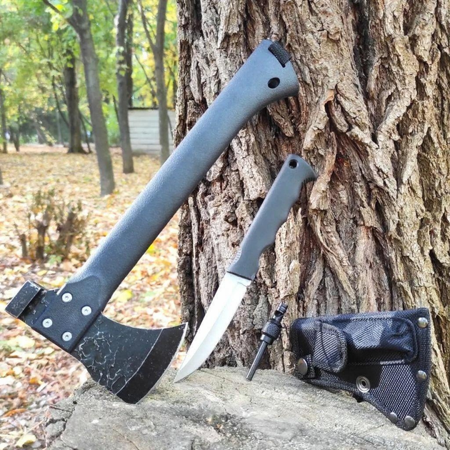 Туристична сокира з ножем та кресалом VHG S-5, Black - изображение 4