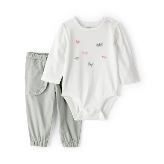 Комплект Carter's 2в1 боді, штани для дівчинки 69-72 см (1U066910_9M) - Фото 1 Комплект Carter's 2в1 боді, штани для дівчинки 69-72 см (1U066910_9M) - зображення 1