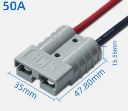 Cиловой кабель питания разъем Anderson 50А 600V для аккумуляторов 10AWG 30см - Фото 9 Cиловой кабель питания разъем Anderson 50А 600V для аккумуляторов 10AWG 30см - изображение 9