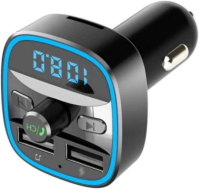 Автомобильный FM-трансмиттер T25 Bluetooth 5.0 с микрофоном – черный, музыка и звонки в пути - изображение 2