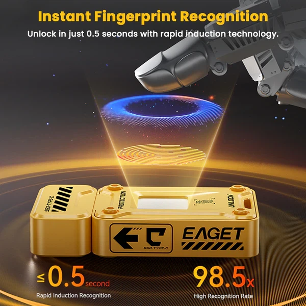 Флеш пам'ять USB EAGET FU80 256GB Fingerprint USB 3.2 Gen 1 (560Mb/s) - изображение 4