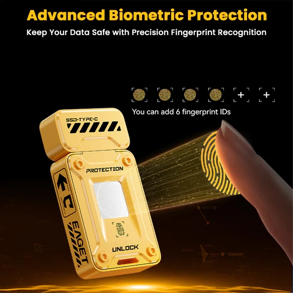 Флеш пам'ять USB EAGET FU80 256GB Fingerprint USB 3.2 Gen 1 (560Mb/s) - изображение 5